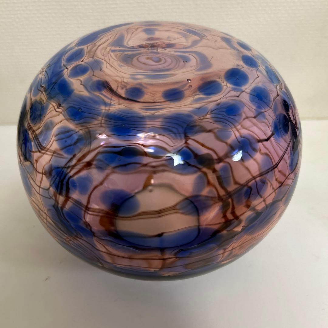 五*百様 作家　ガラス作家　花瓶　吹きガラス　　フラワーベース