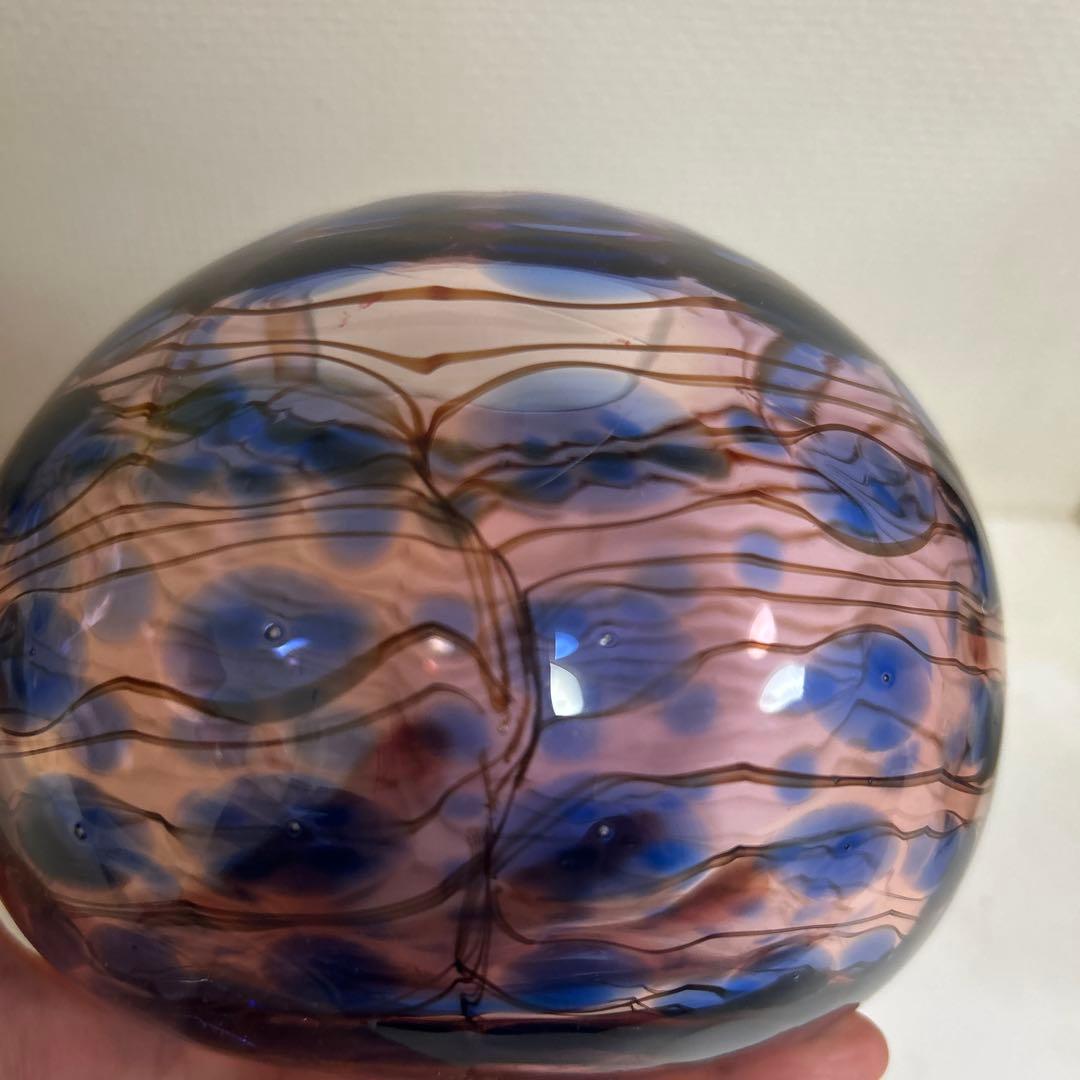 五*百様 作家　ガラス作家　花瓶　吹きガラス　　フラワーベース