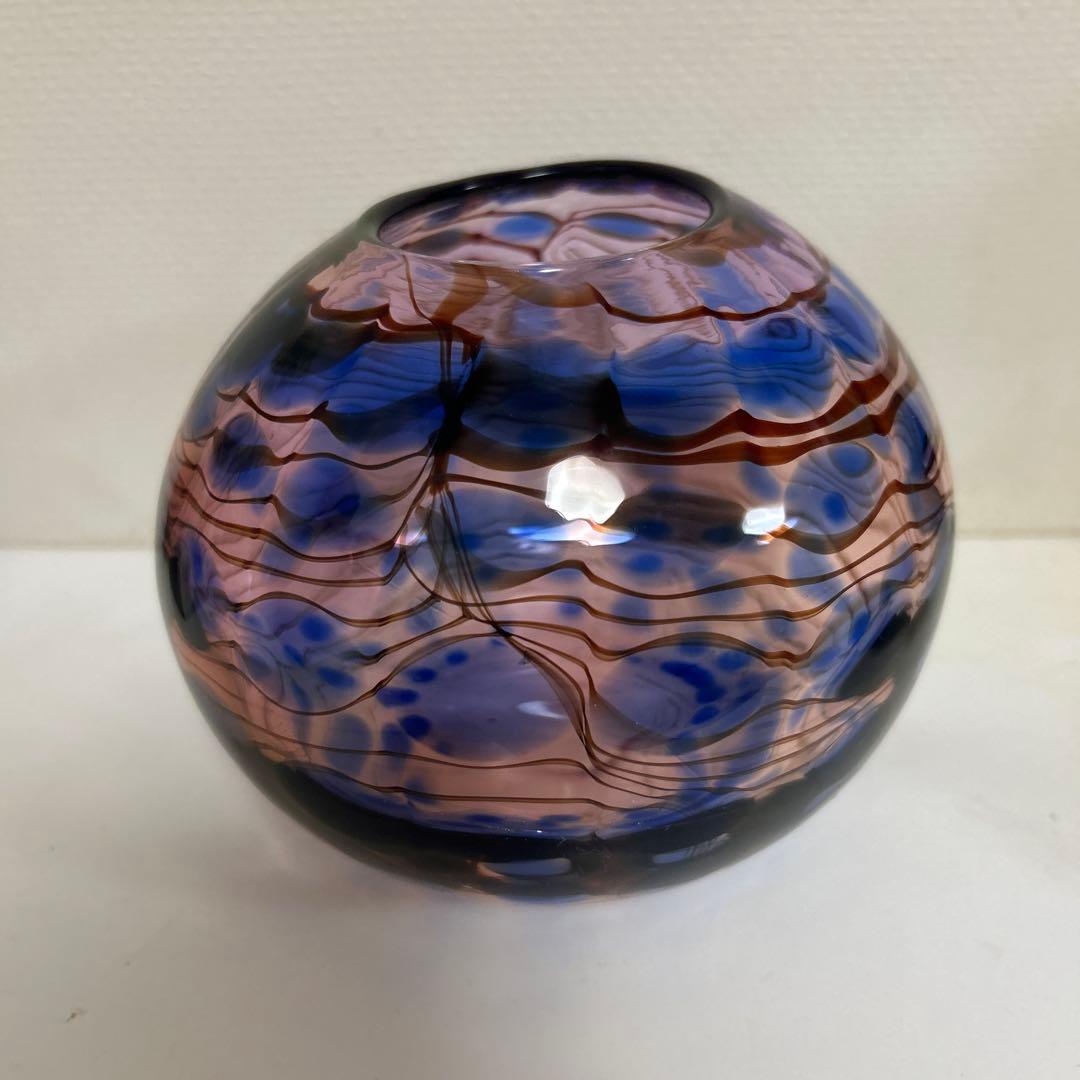 五*百様 作家　ガラス作家　花瓶　吹きガラス　　フラワーベース