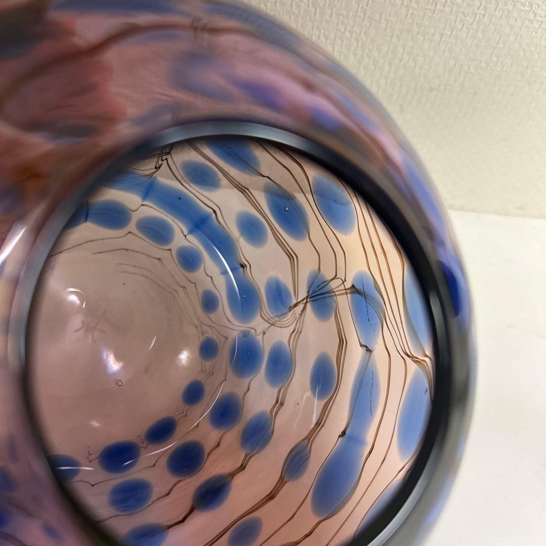 五*百様 作家　ガラス作家　花瓶　吹きガラス　　フラワーベース