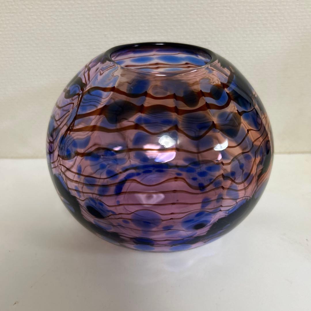 五*百様 作家　ガラス作家　花瓶　吹きガラス　　フラワーベース