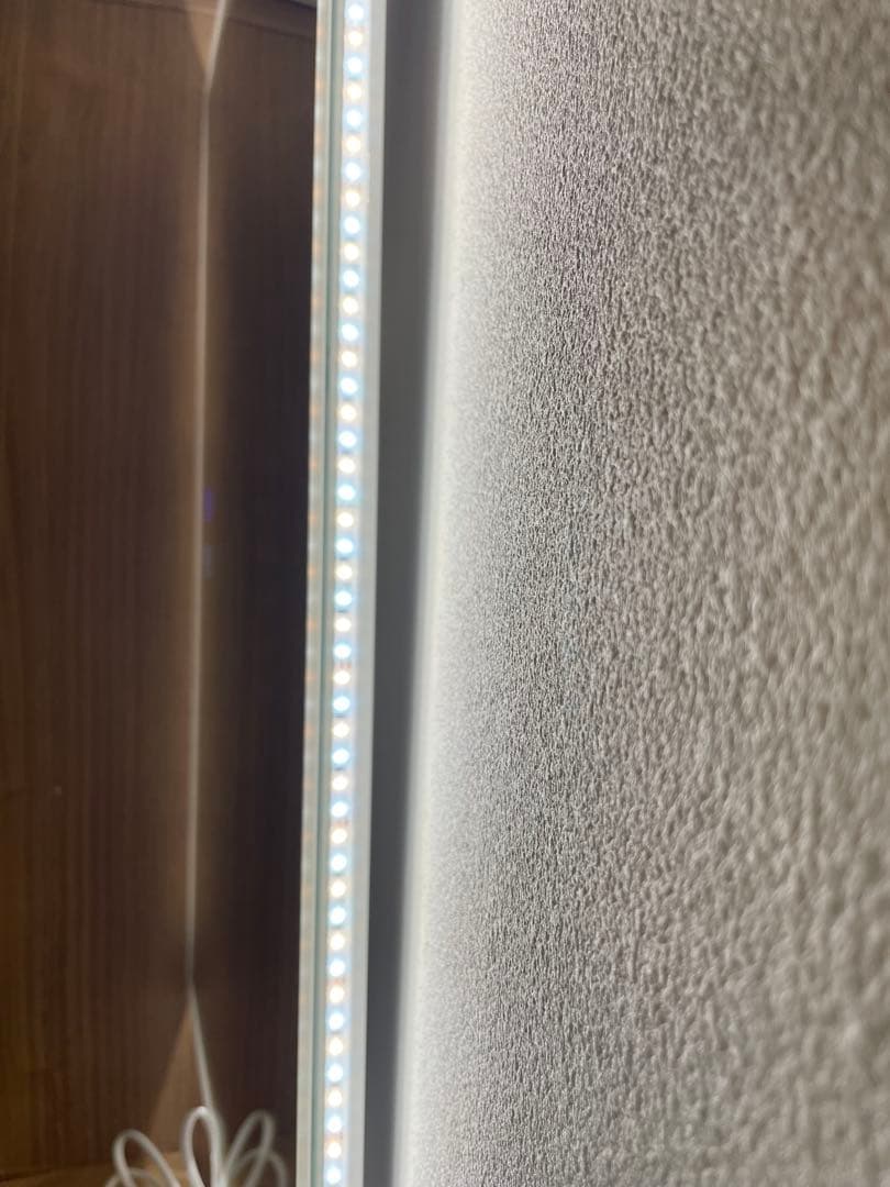 【タックのコン】LEDタッチセンサー付きミラー ホワイト50x70