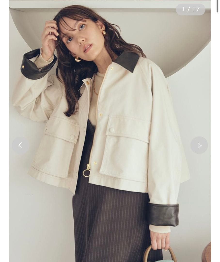 新品mila owen ショートハンティングジャケット　BEG