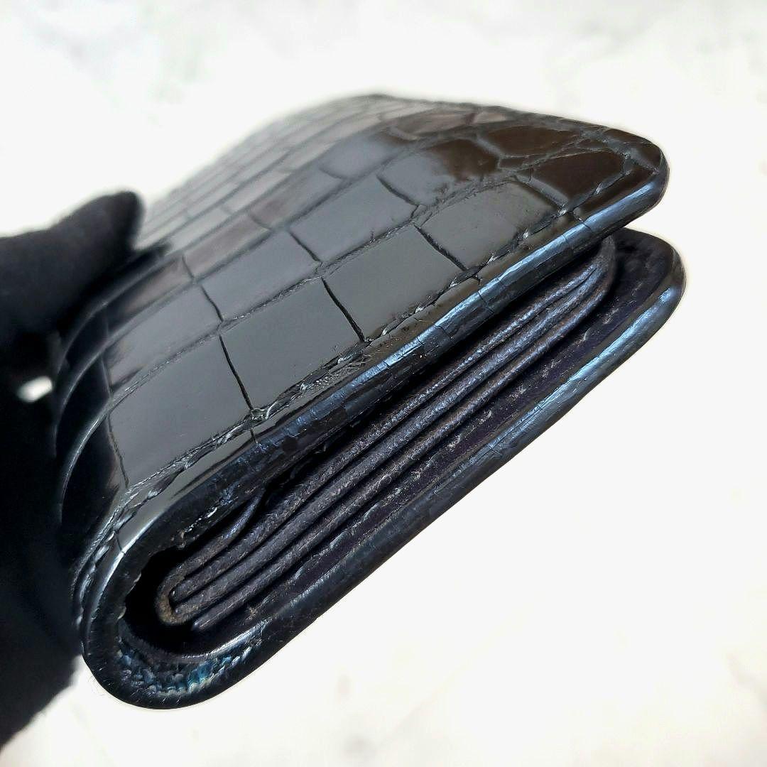 美品 サムライクラフト 折り財布 B-10 クロコダイル リザード ショルダー