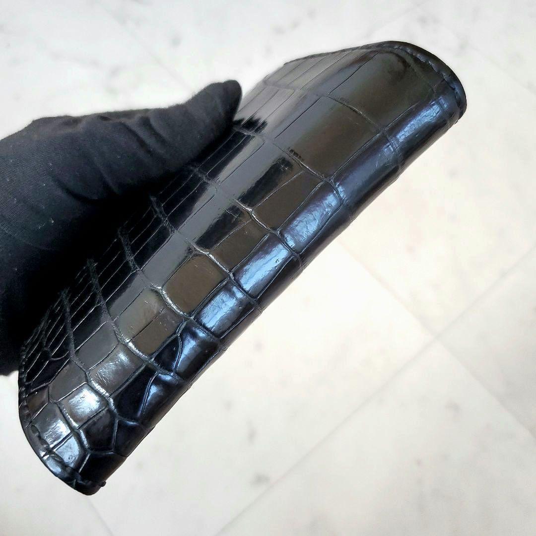 美品 サムライクラフト 折り財布 B-10 クロコダイル リザード ショルダー
