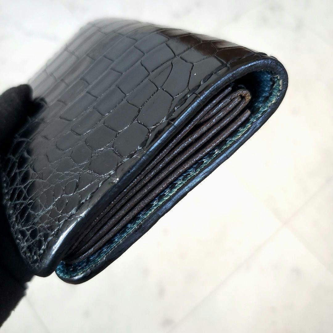 美品 サムライクラフト 折り財布 B-10 クロコダイル リザード ショルダー