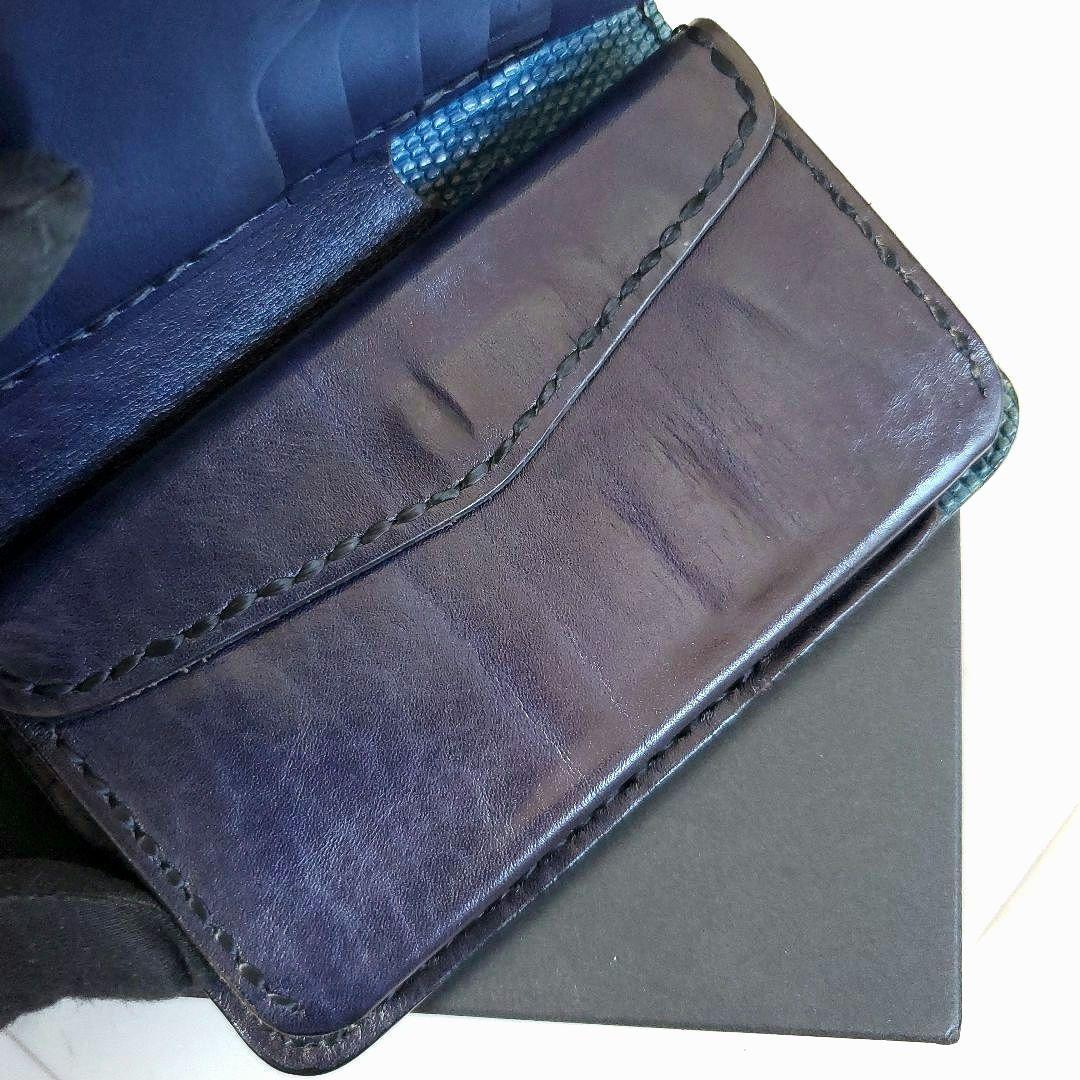 美品 サムライクラフト 折り財布 B-10 クロコダイル リザード ショルダー