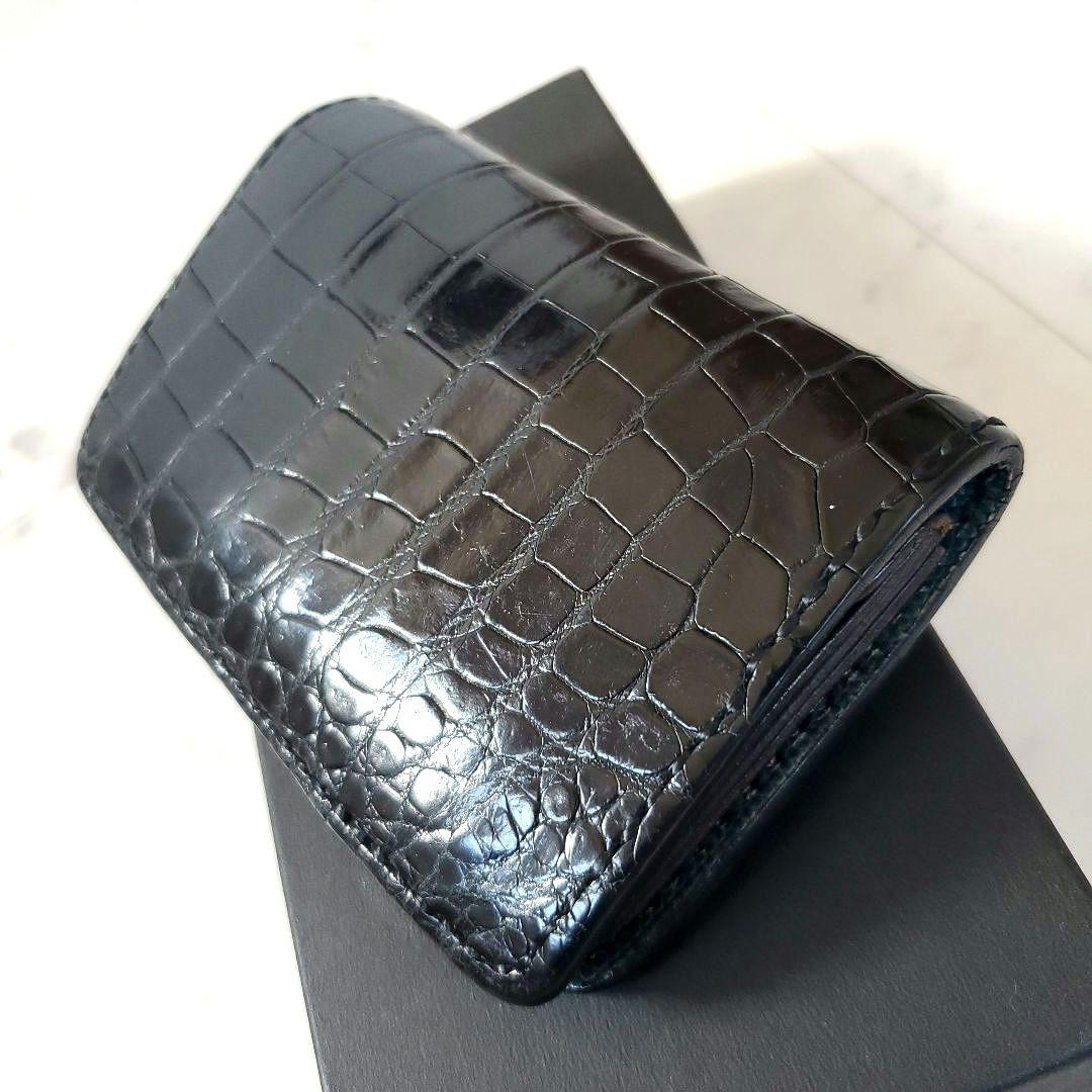 美品 サムライクラフト 折り財布 B-10 クロコダイル リザード ショルダー