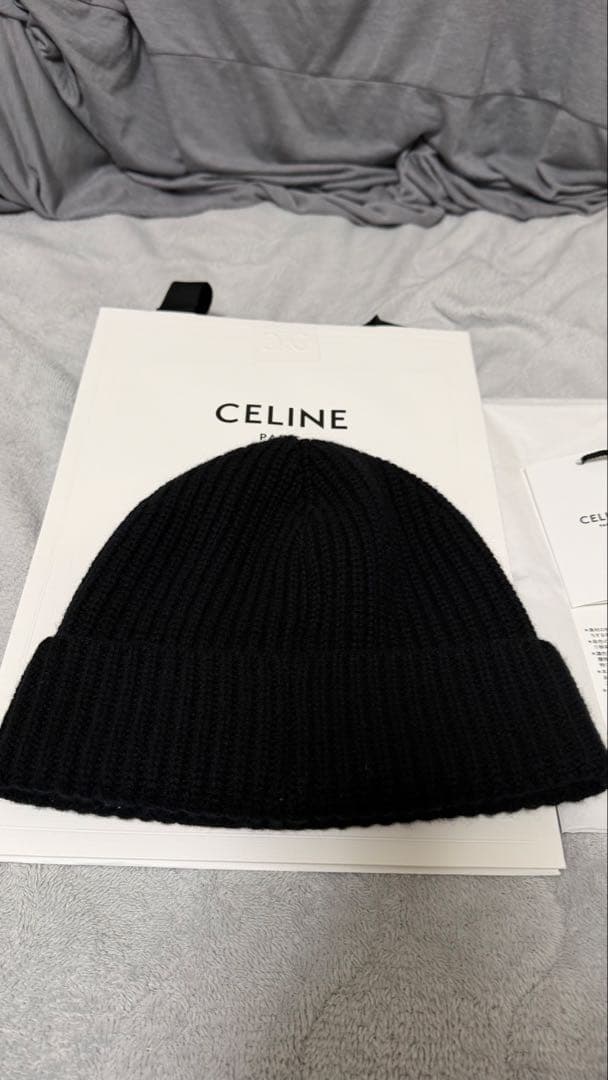 【本日特価】CELINEセリーヌ　トリオンフニット帽/スコティッシュカシミア