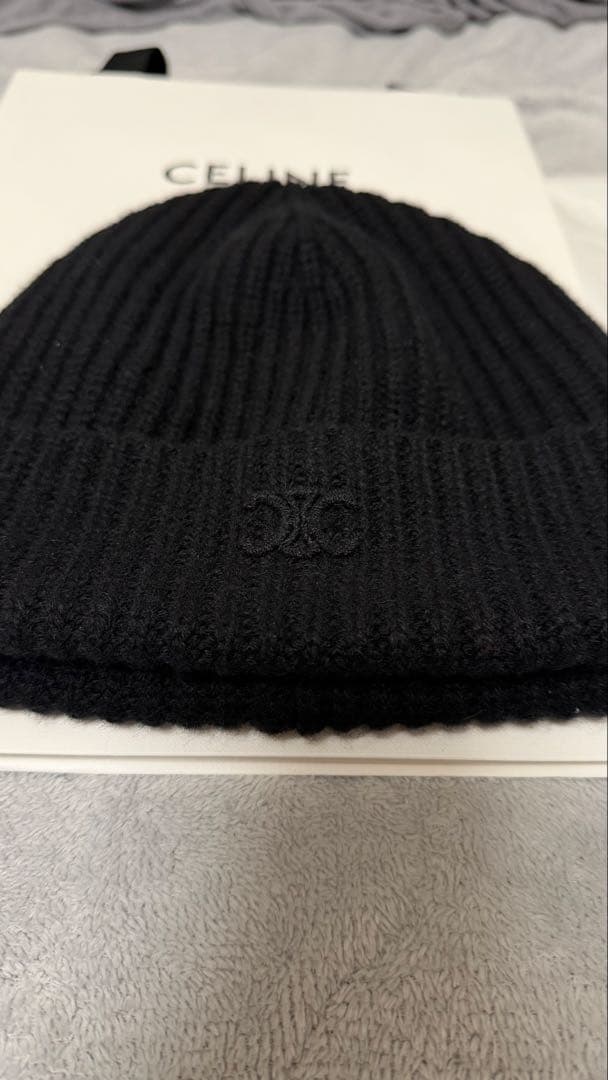 【本日特価】CELINEセリーヌ　トリオンフニット帽/スコティッシュカシミア
