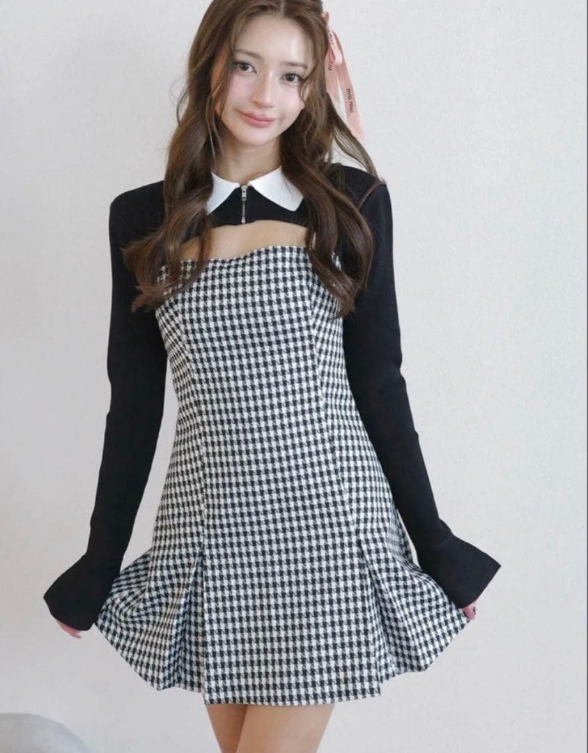 Randy Houndstooth ensemble ワンピース