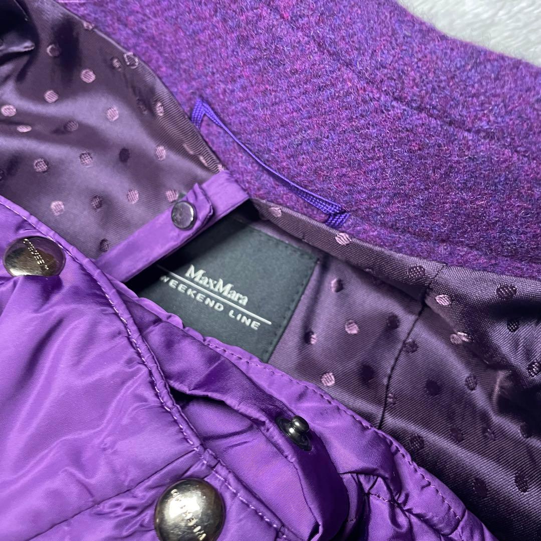 MaxMara　サイズ40　ロングチェスターコート　インナーダウン付 パープル