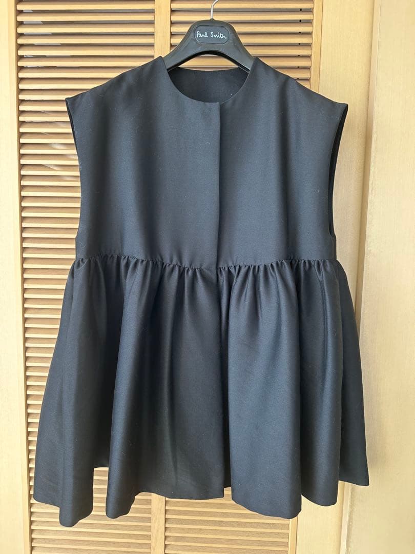 BEARDSLEY ペプラムギャザージレ ブラック フリーサイズ