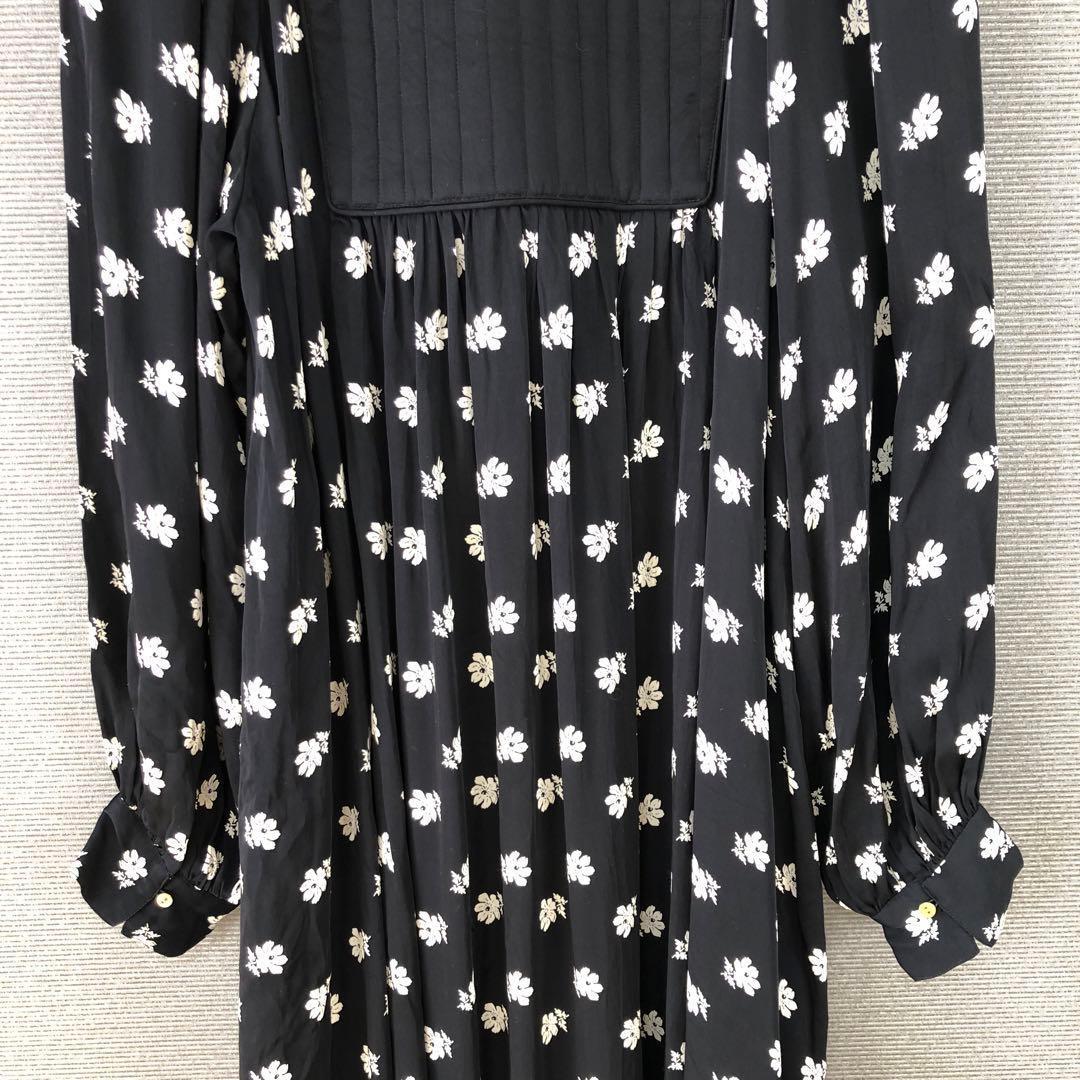 ne Quittez pas フラワープリント パネルドレス M ブラック