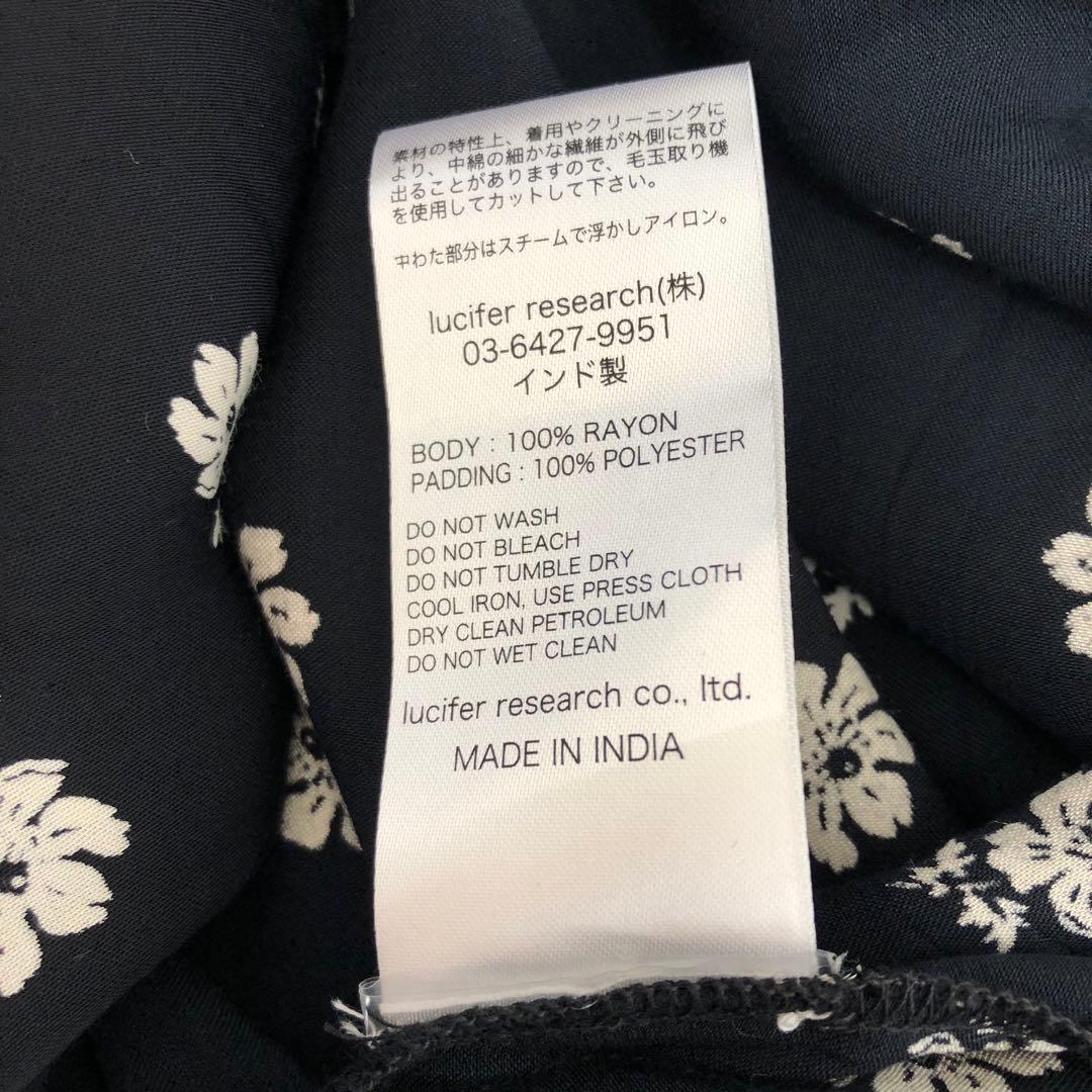 ne Quittez pas フラワープリント パネルドレス M ブラック