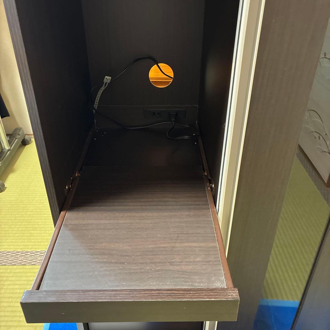 ダークブラウン レンジボード スライド扉付き