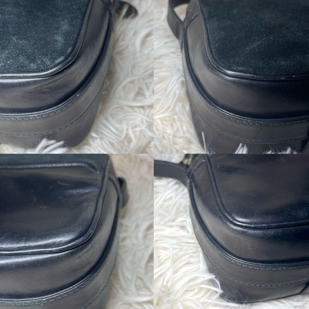 【レア✨】GUCCI ショルダーバッグ　スウェード　レザー シェリーライン