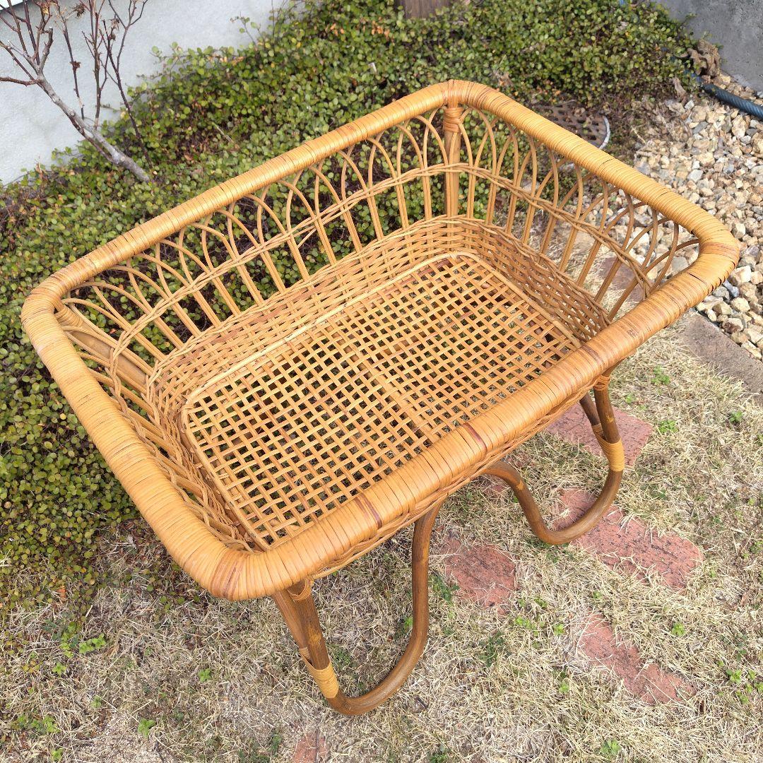 籐かご 収納 お風呂場 洗面所 昭和レトロ 自然素材 ランドリー