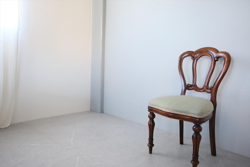 英国アンティーク木製バルーンバックダイニングチェア/サロンイス(90-121-5