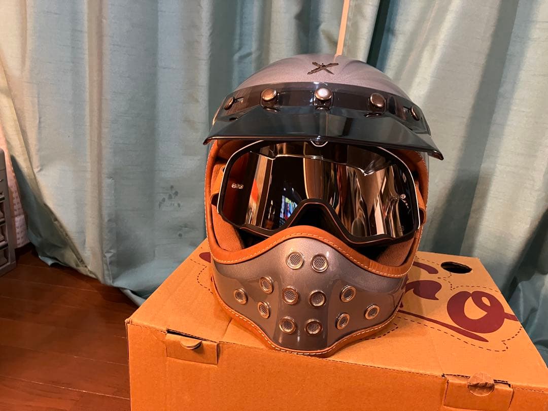 【超美品】アクサー製レトロ モトX フルフェイスヘルメット XLサイズ