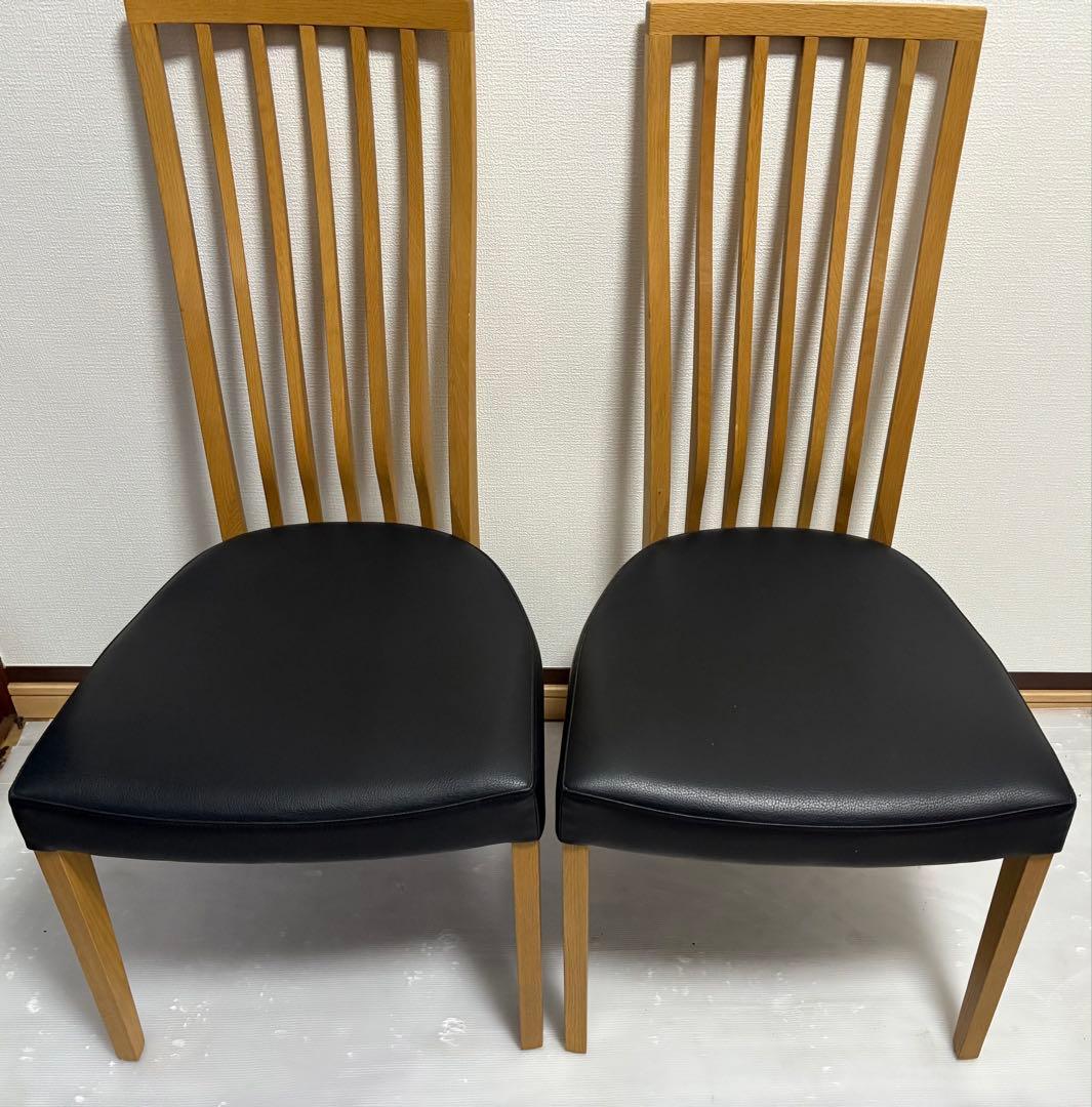 カリモク Chitano ダイニングチェア 2脚セット　肘つかない