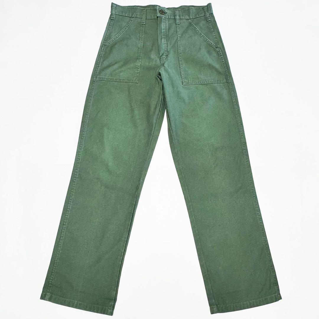 ■GUNG HO/ガンホー ベイカーパンツ カーキグリーンW32美品■