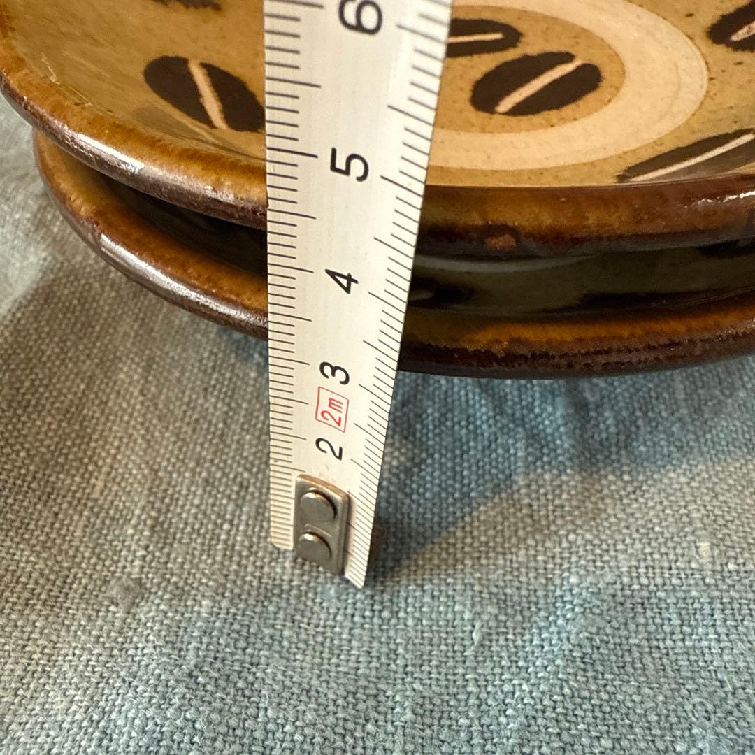 工房十鶴　コーヒー豆模様　小皿 2枚セット