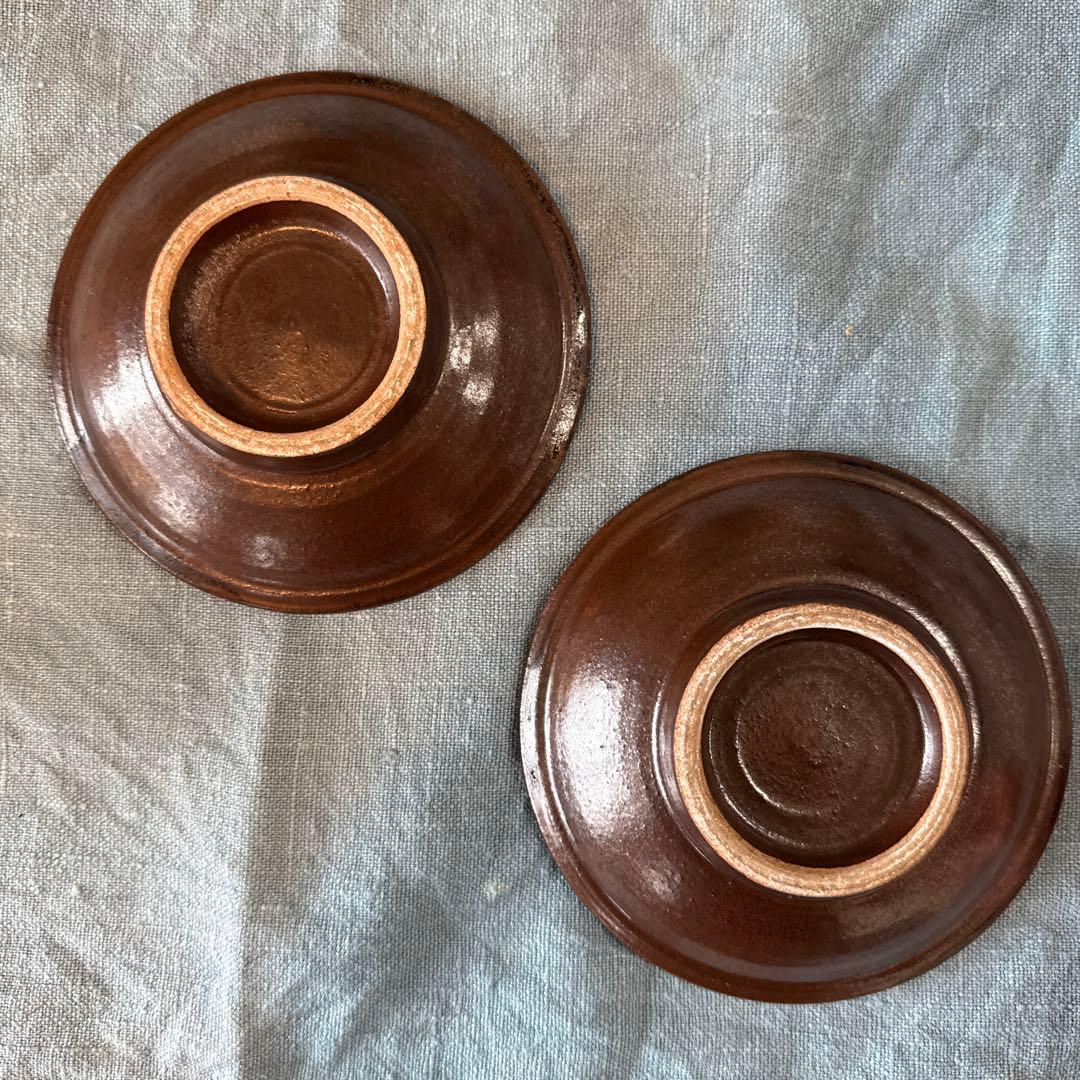 工房十鶴　コーヒー豆模様　小皿 2枚セット