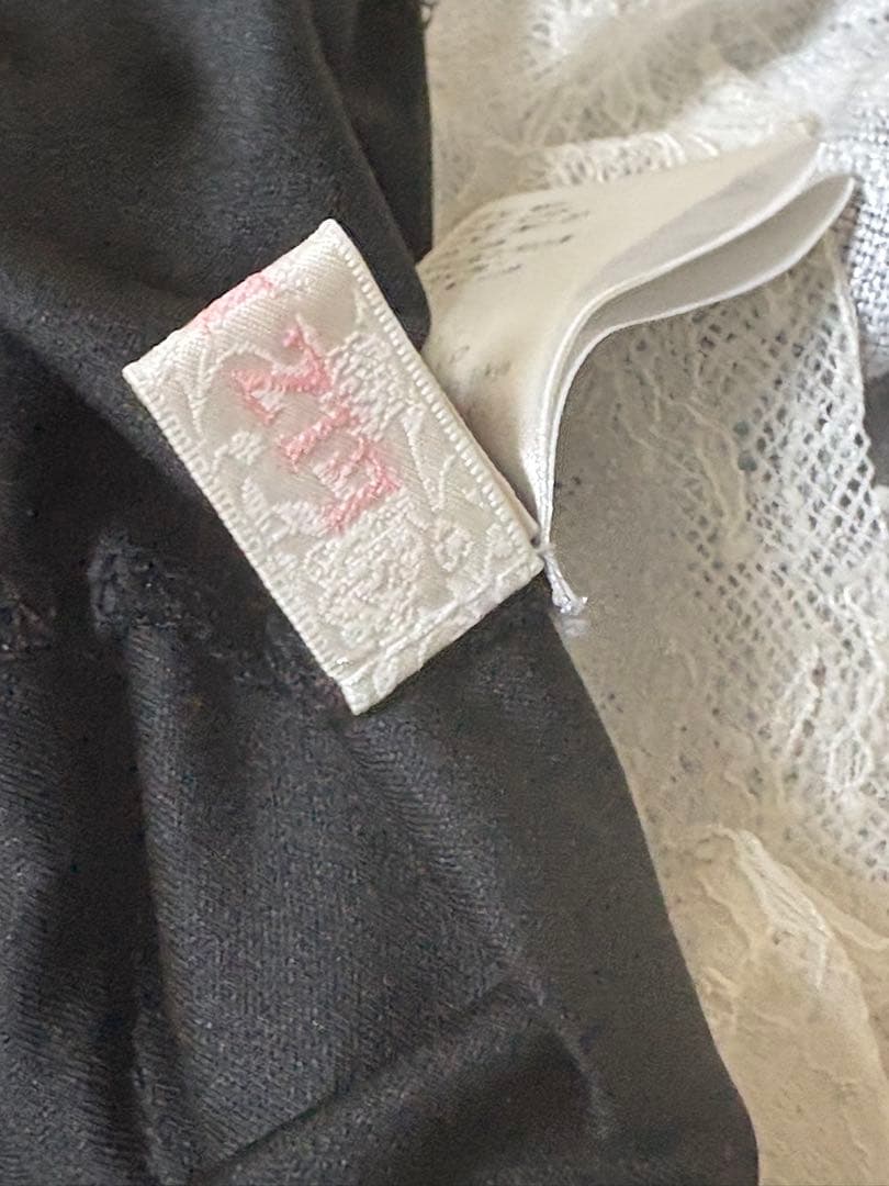 LIZLISA リズリサ リボンチェックティアードスカパンブラック