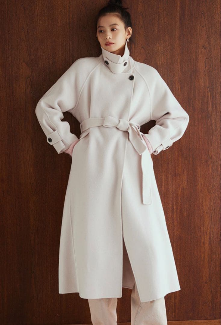 リリーブラウン リバーロングコート　ピンク