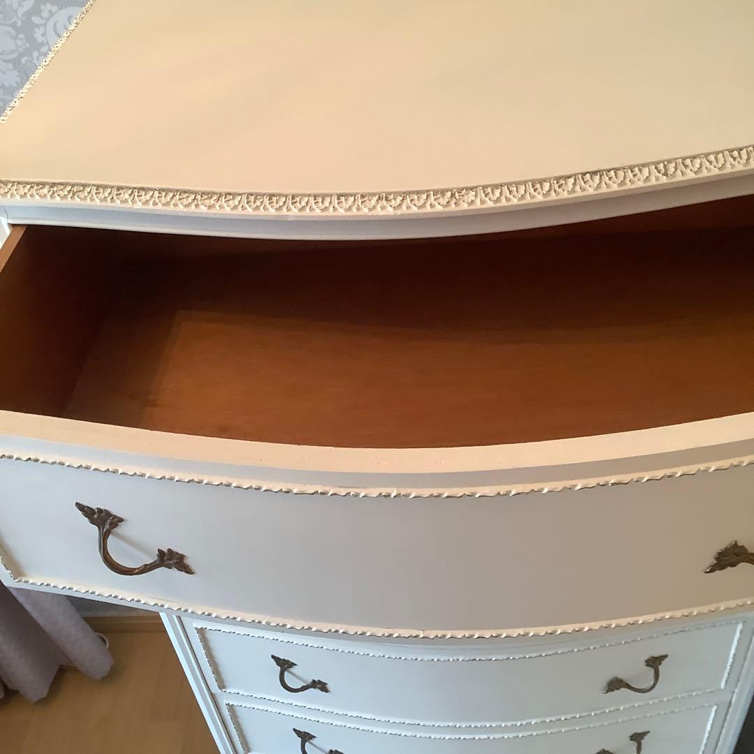 フランスアンティーク　ホワイトペイントのチェスト タンス