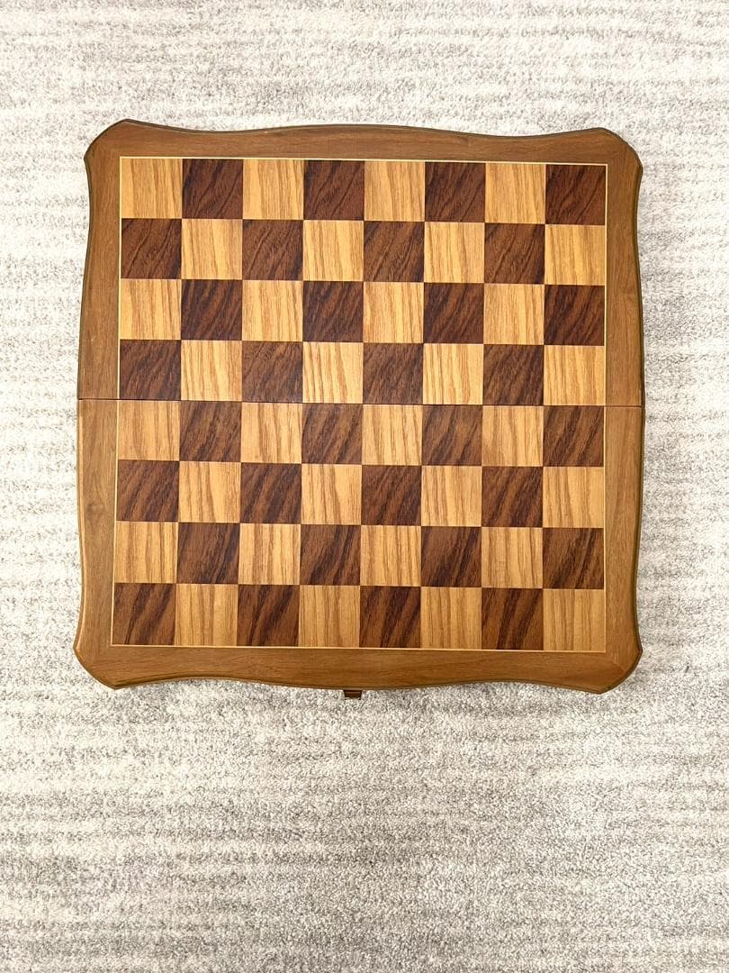 ドイツ製 手作り 木製 折畳み ドイツのアンティーク店で購入♪ チェス盤　 美品