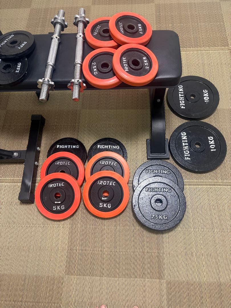 アイロテック　FIGHTING ベンチ　ダンベル　バーベル.ウェイトセット売り