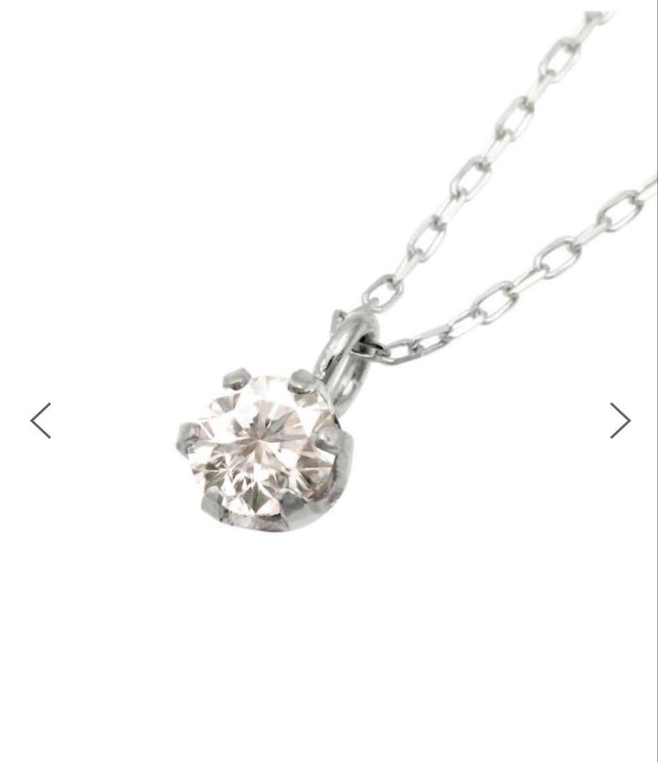み*ー様 PT 天然ダイヤモンド 0.1ct 6本爪 プラチナネックレス