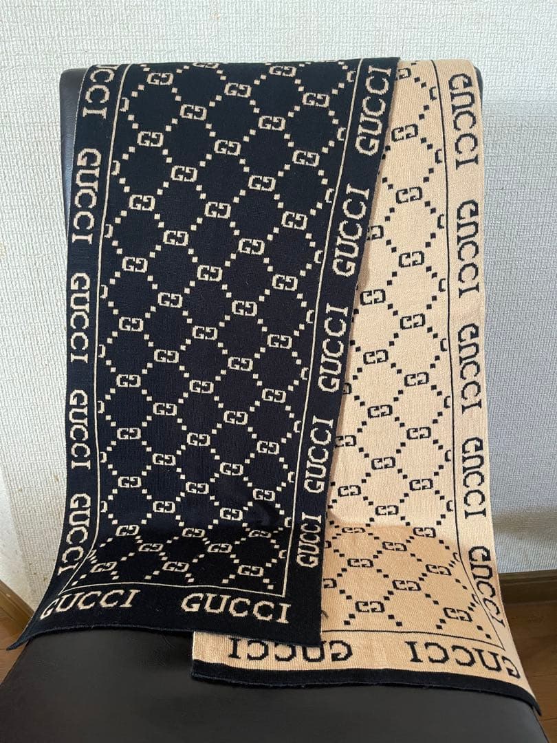 【GUCCIマフラー】リバーシブルマフラー