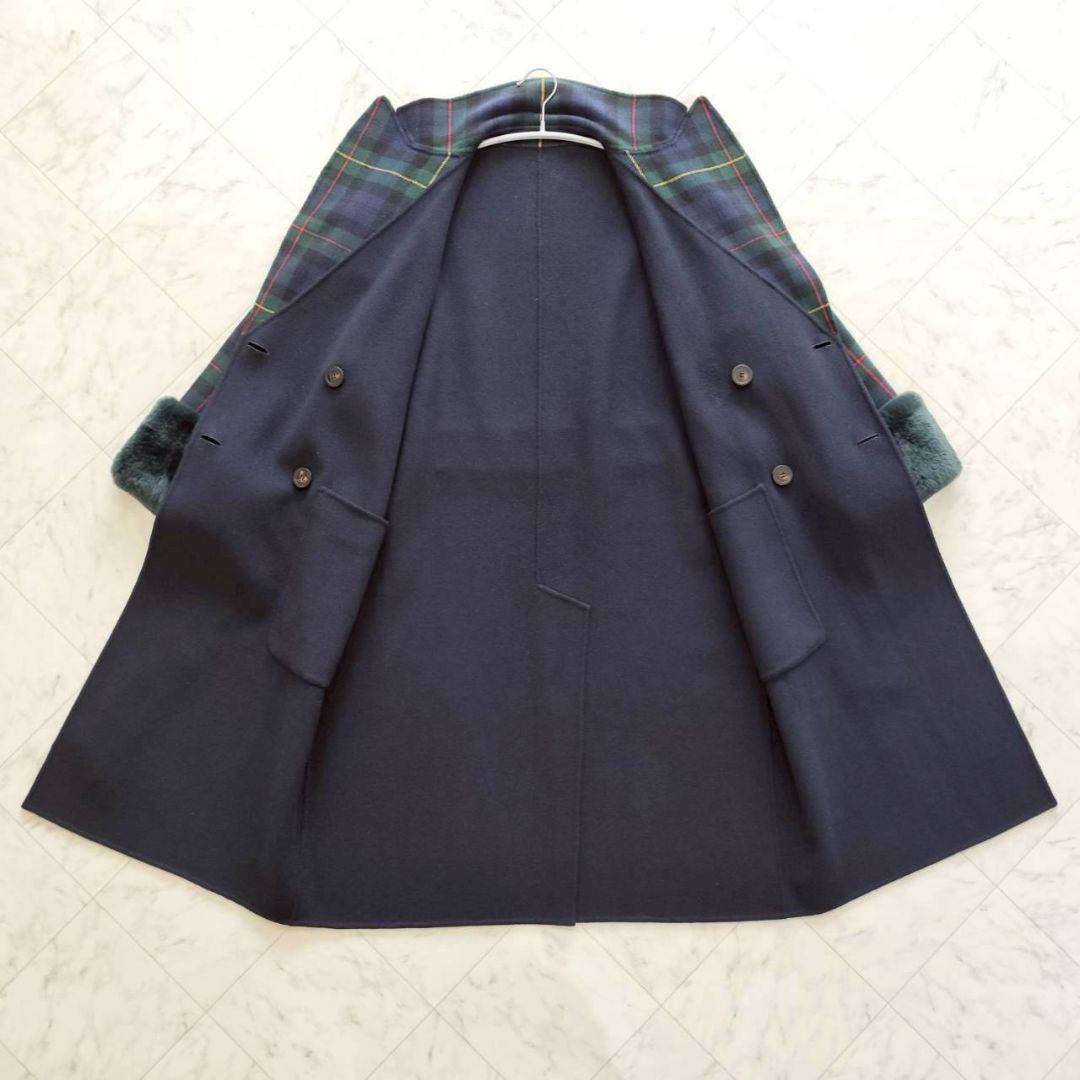 Max mara クチートアマーノ リバーシブル チェック ロング コート