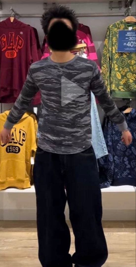 gap キッズ　迷彩　サーマル　ロンt 160 xxl相当　売り切れ　ストリート