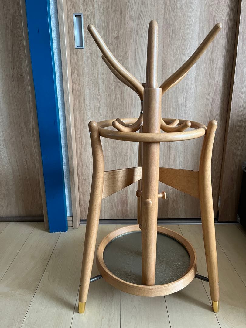 美品　秋田木工 ポールハンガー コートハンガー コート掛け