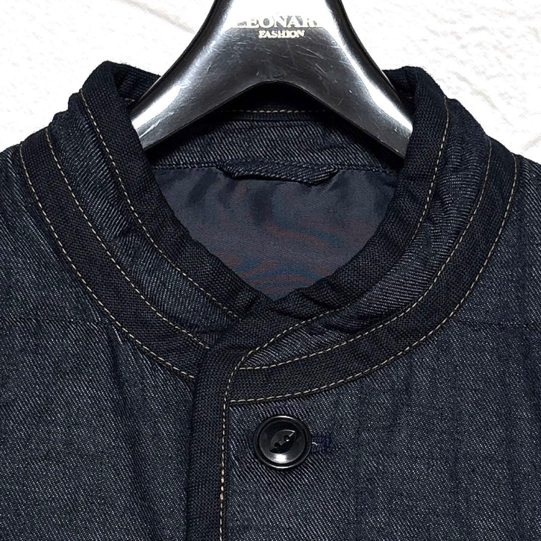 美品✨45R　45プチデニム×厚ナイロンの908キルトベスト　リバーシブル　中綿