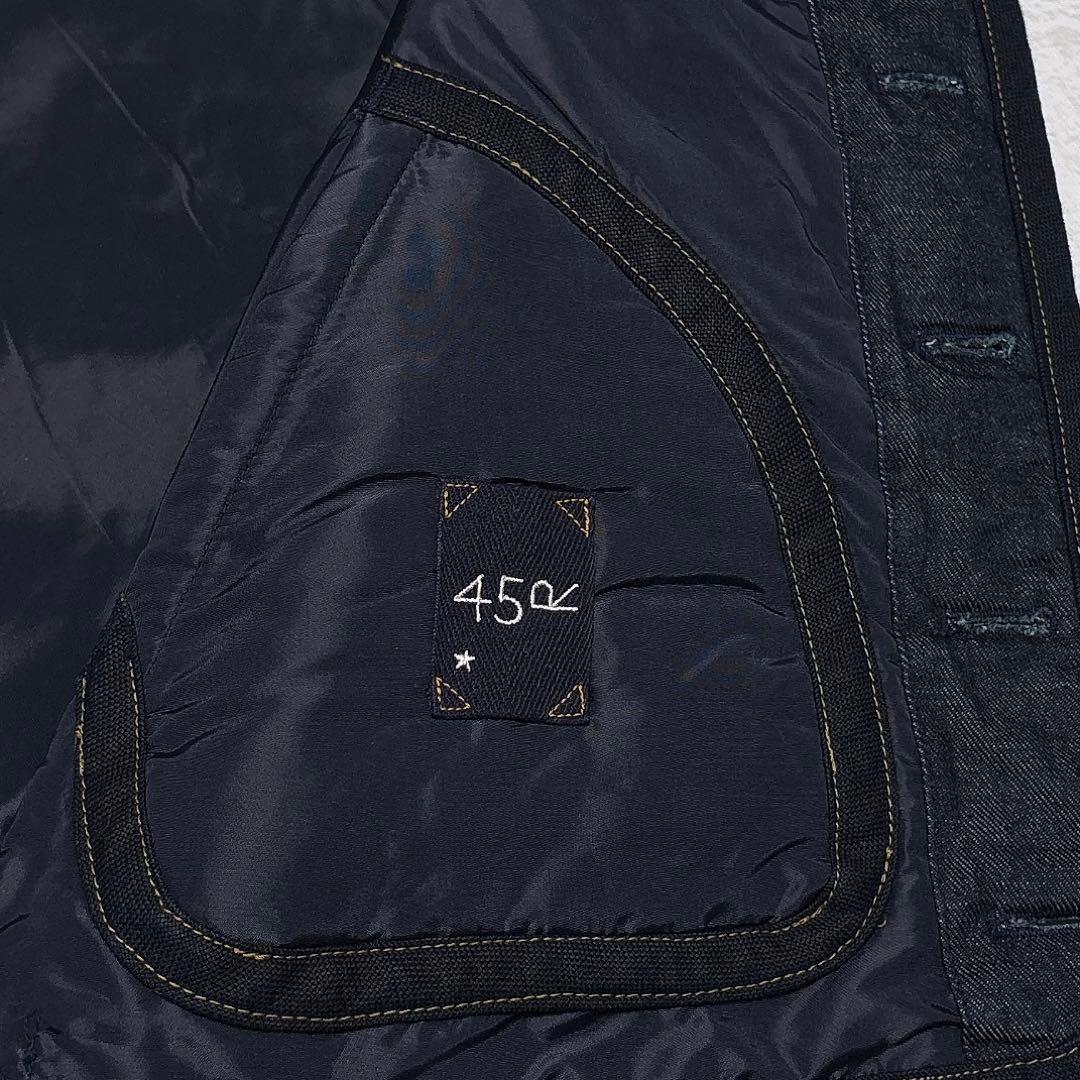 美品✨45R　45プチデニム×厚ナイロンの908キルトベスト　リバーシブル　中綿