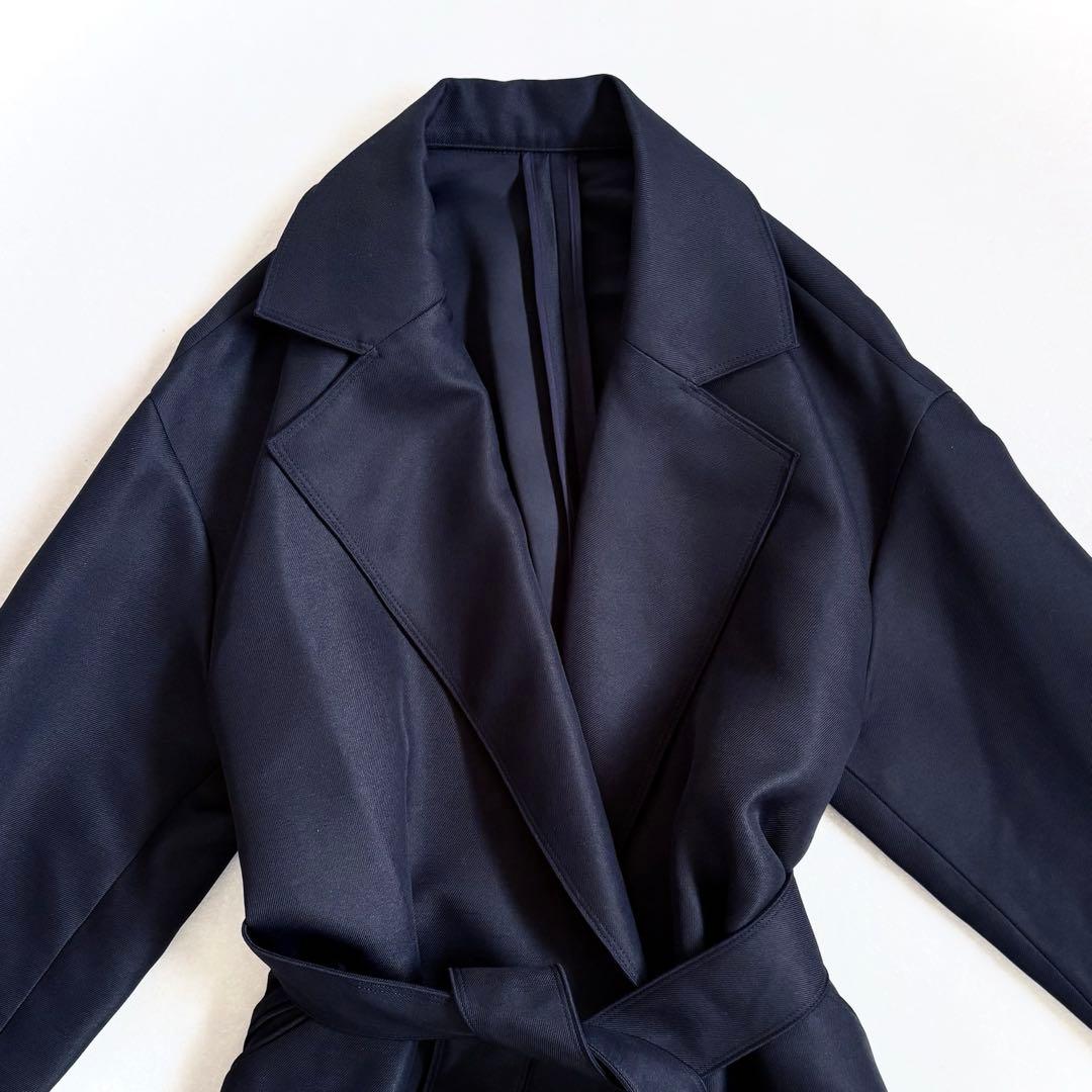 極美品 ノーブル　トリプルクロスラフチェスターコート　ネイビー　36