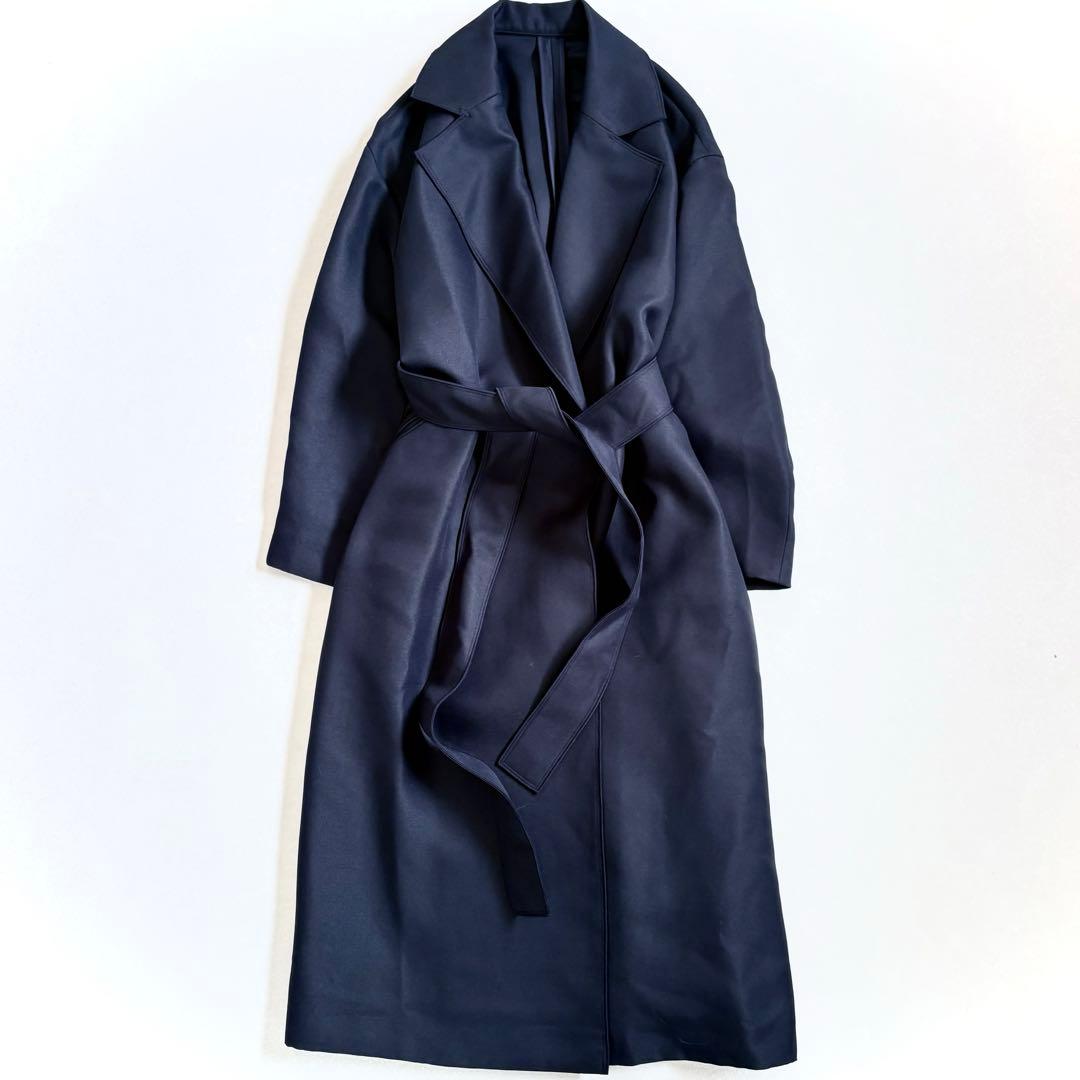 極美品 ノーブル　トリプルクロスラフチェスターコート　ネイビー　36