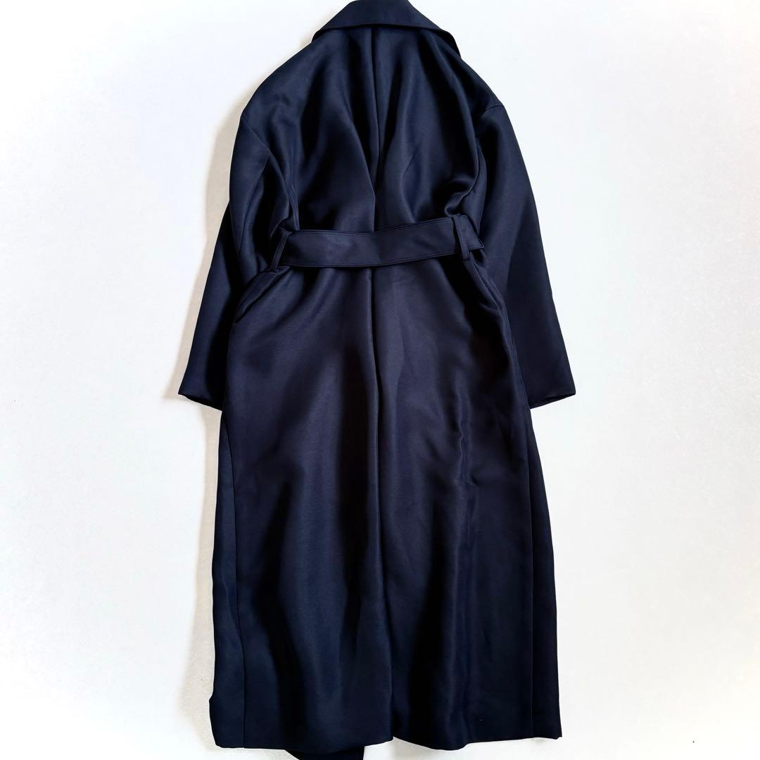 極美品 ノーブル　トリプルクロスラフチェスターコート　ネイビー　36