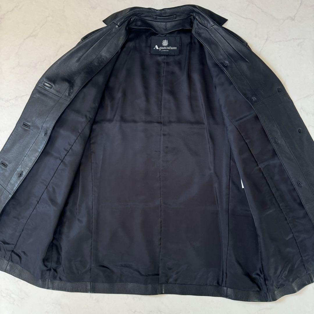 ✨極美品✨アクアスキュータム ラムレザー コート 中綿キルティングライナー L