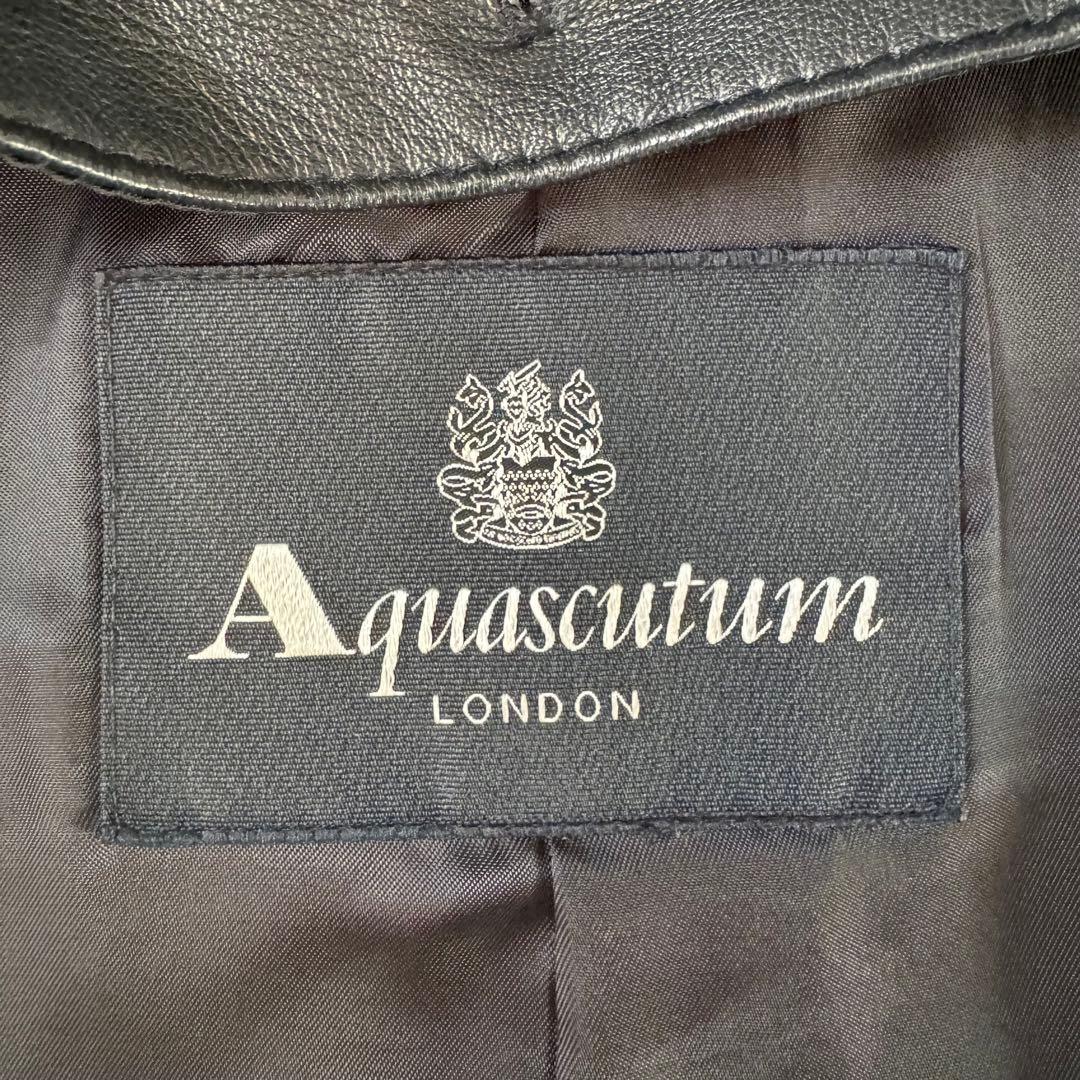 ✨極美品✨アクアスキュータム ラムレザー コート 中綿キルティングライナー L
