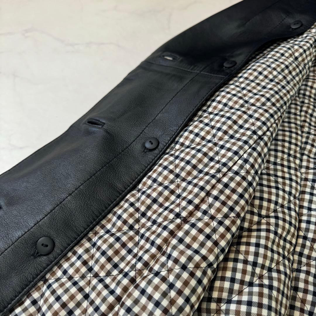 ✨極美品✨アクアスキュータム ラムレザー コート 中綿キルティングライナー L