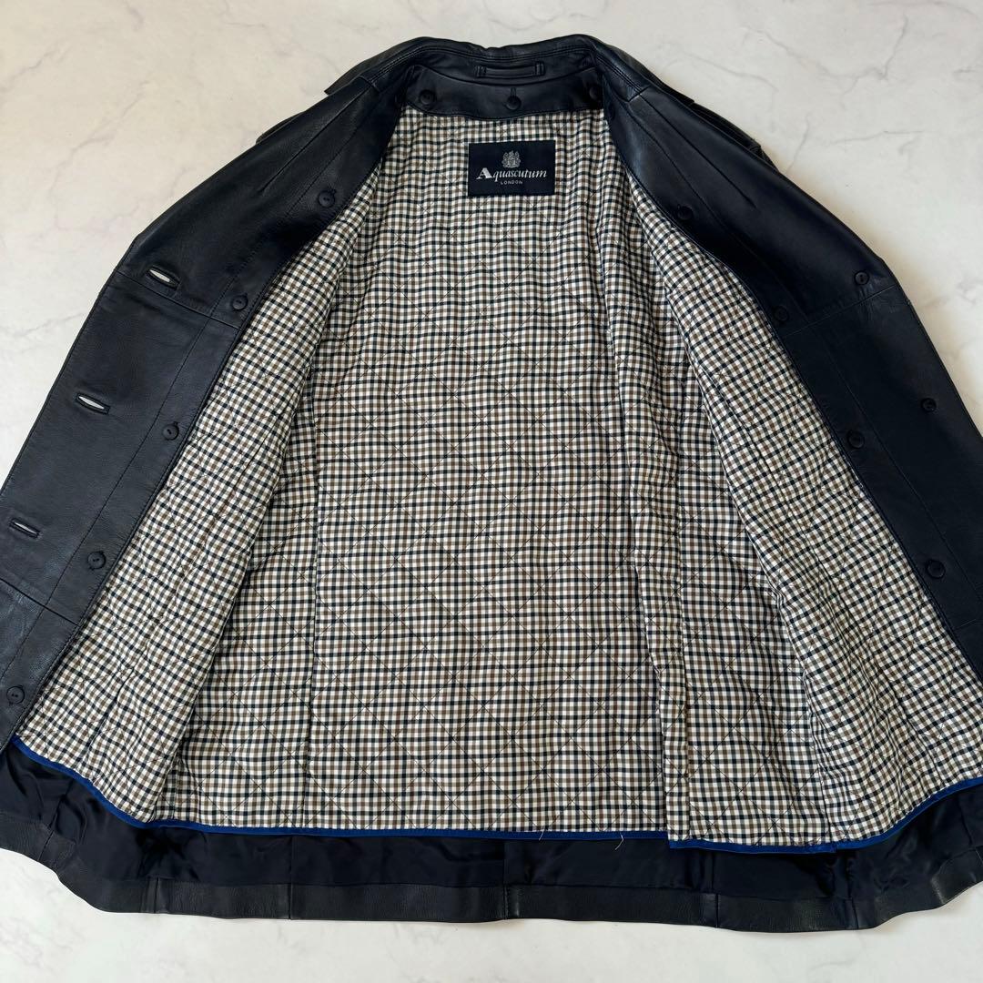 ✨極美品✨アクアスキュータム ラムレザー コート 中綿キルティングライナー L