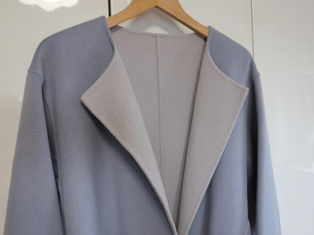 みにもも ROSSO■リバーシブルウールヤクノーカラーリバーコート