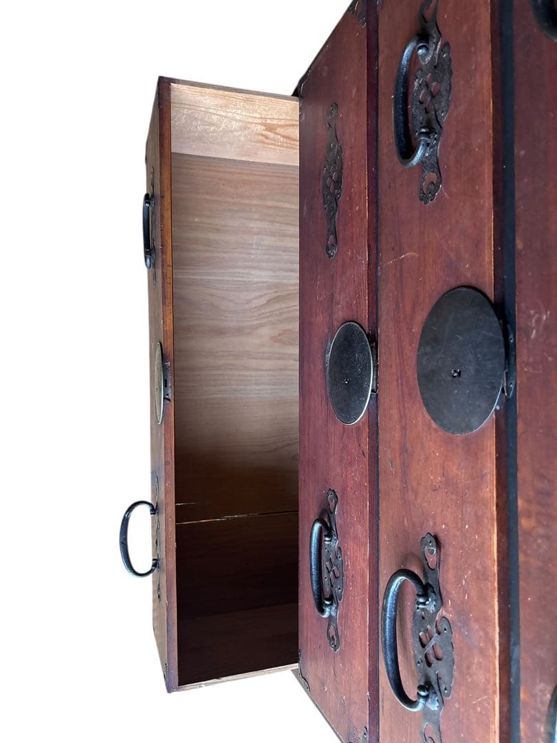 木製箪笥 引き出し昭和レトロ 古家具 5段引き出し箪笥 和箪笥 ビンテージ