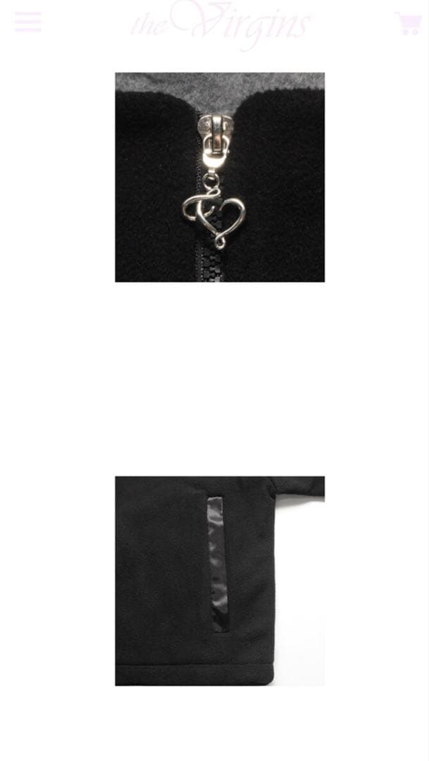 thevirgins ハートチャームフリース　ブラック新品